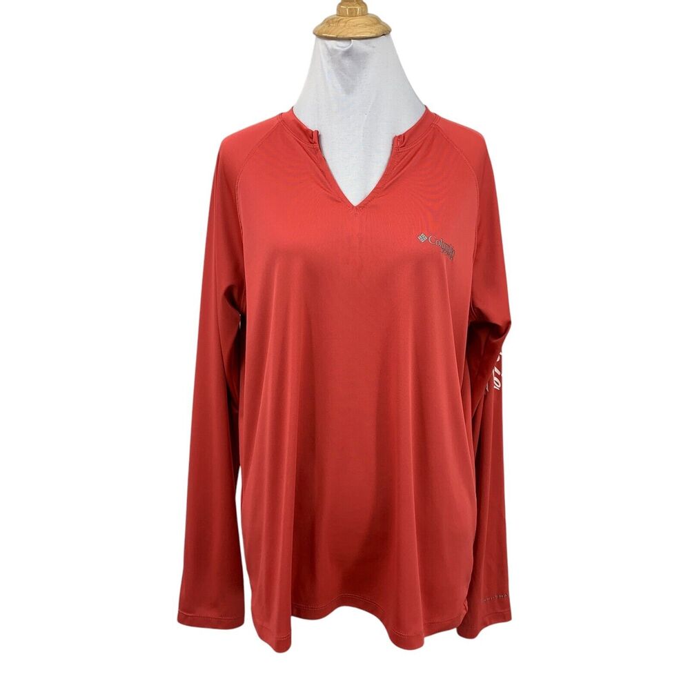 Columbia Shirt Womens Extra Large Deep Rose PFG Tidal Sands Long Sleeve Fishing